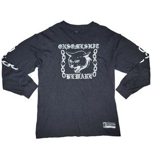 onesomeshit on some shit oss long sleeve logo cat broken chain tee shirt SZ L